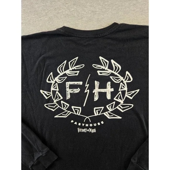Fasthouse Shirt Mens XL Black Victory Wreath Long Sleeve Crewneck Tee Racing - Picture 4 of 8